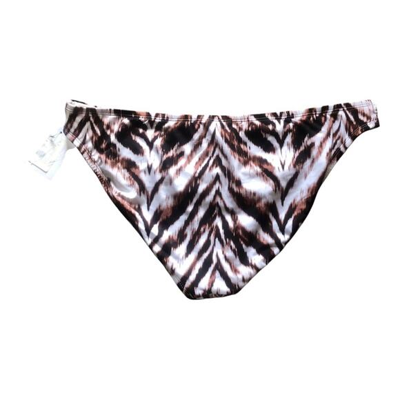 Gibson Latimer NWT Women’s Fierce Animal Print Lines Hipster Bikini Bottoms LG - Picture 4 of 7